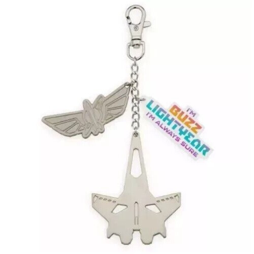 Disney Parks Keychain Bag Charm Buzz Lightyear "I'm Always Sure" Flair NEW Space